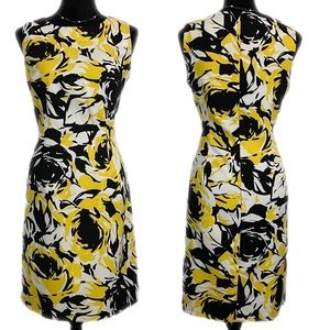 EUC - Ronni Nicole Floral Sheath dress in Black and Yellow - 8